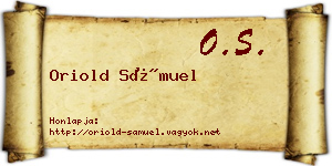 Oriold Sámuel névjegykártya